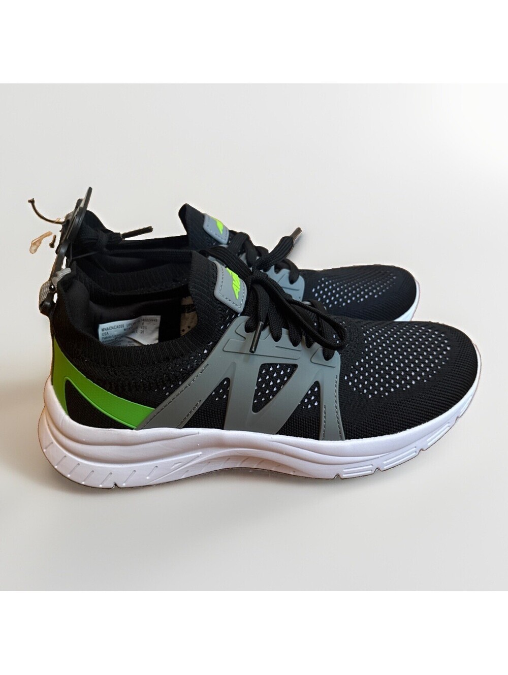 NEW Men's Avia Quickflash Running Sneakers Black Green Size 11